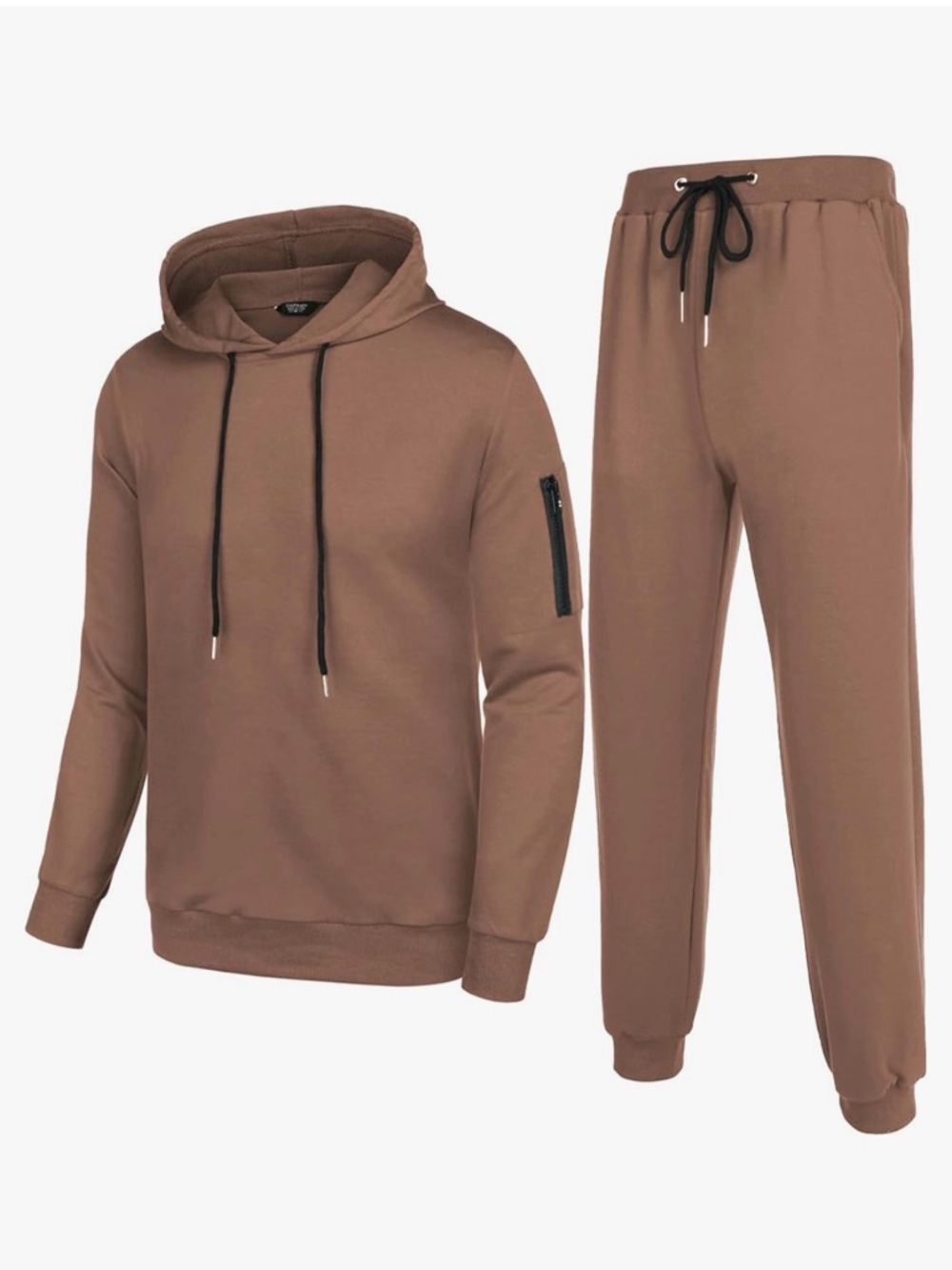Men's Brown Hooded Sweatshirt & Jogger Set Sz L and XL